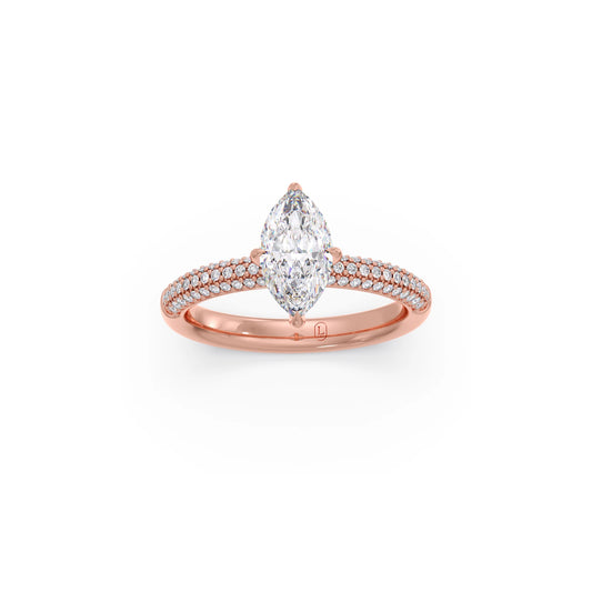 Marquise Solitaire Engagement Ring - Rose