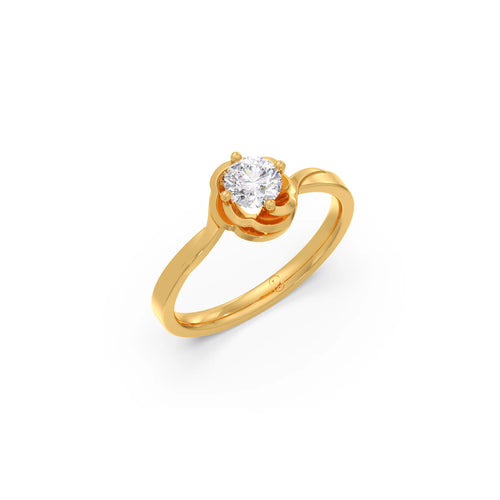 Round Diamond Bypass Solitaire Ring