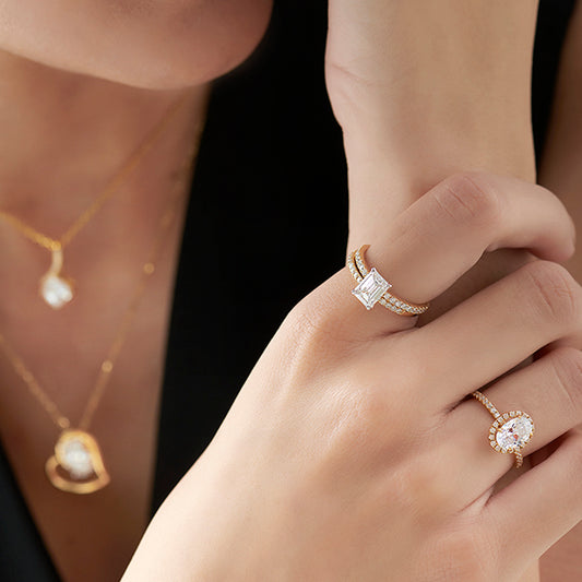 Stackable Emerald-Cut Wedding Ring