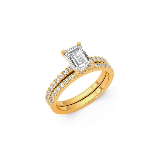 Stackable Emerald-Cut Wedding Ring