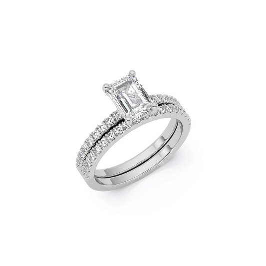Stackable Emerald-Cut Wedding Ring