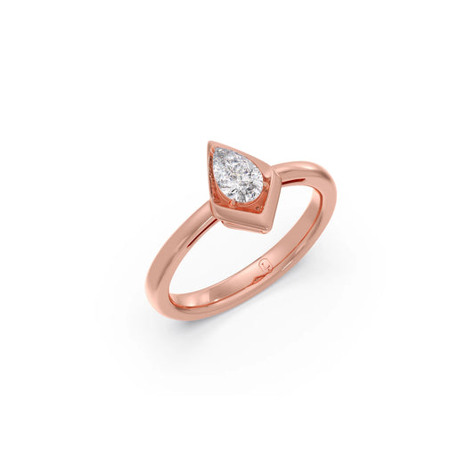 0.38ct Kite Shape Pear Cut Diamond Ring