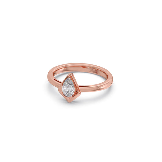 0.38ct Kite Shape Pear Cut Diamond Ring