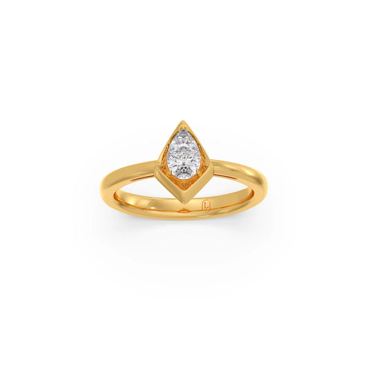 0.38ct Kite Shape Pear Cut Diamond Ring