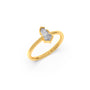 Half Bezel Set Pin Shape Solitaire Ring