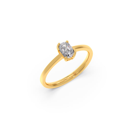 Forever Oval Solitaire Diamond Ring - Yellow