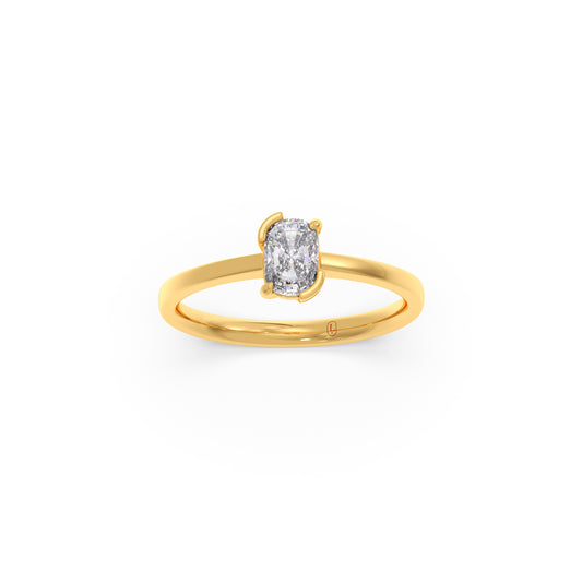 Forever Oval Solitaire Diamond Ring - Yellow