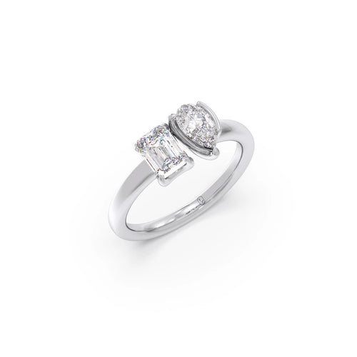 Pear & Emerald-Cut Solitaire Ring