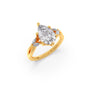 Pear Shaped Solitaire Ring with Marquise Diamond Accents