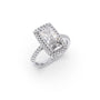 Long Cushion Cut Halo Diamond Ring