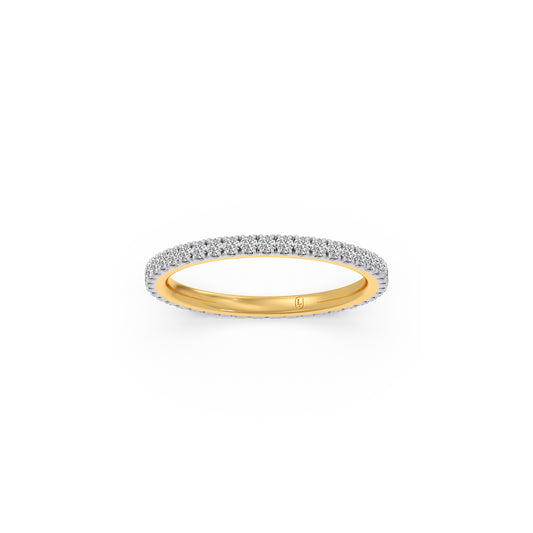 0.50ct Round Diamond Micro Prong Eternity Band - Yellow