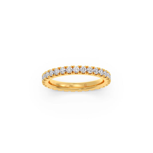 Small Round Cut Diamond 1.05ct Eternity Band - Yellow