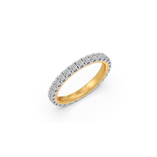 1.26ct Round Cut Diamond Eternity Band - Yellow