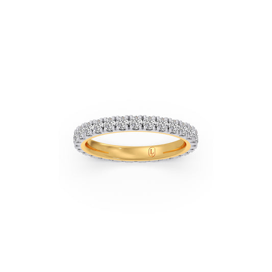 1.26ct Round Cut Diamond Eternity Band - Yellow