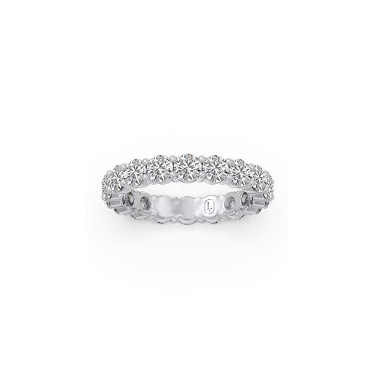 3.06CT Round Cut Diamond Eternity Band - White
