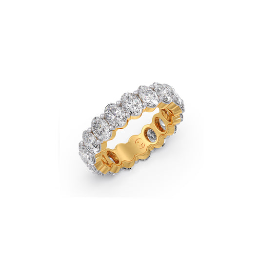 3.80 Ct Oval Cut Diamond Eternity Band - Yellow