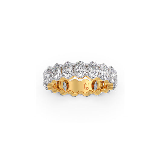 3.80 Ct Oval Cut Diamond Eternity Band - Yellow
