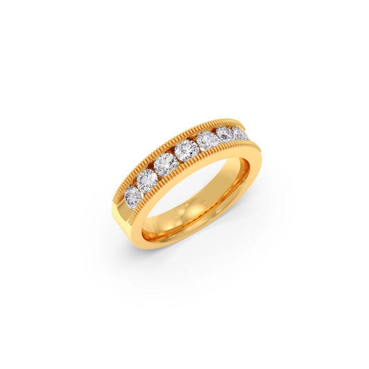 0.91ct Round Diamond Channel Eternity Band - Yellow