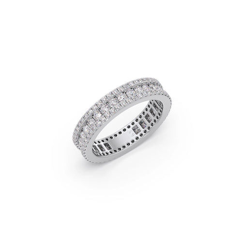 Round Microplate Prong Diamond Eternity Band 1.35CT