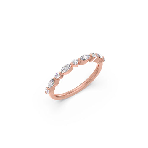 0.30ct Marquise & Round Diamond Half Eternity Band