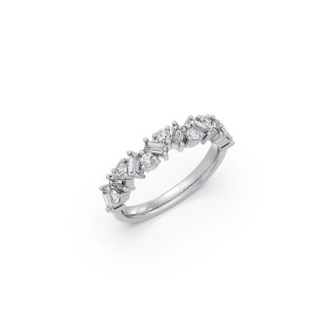 0.59Ct Baguette & Round Diamond Half Eternity Band