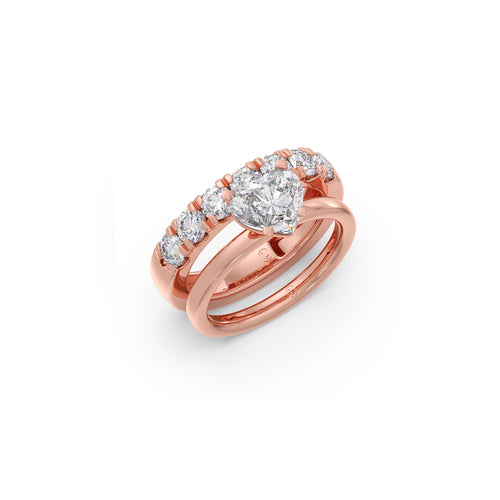 2.82ct Heart Diamond Stackable Ring