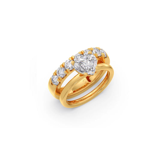 2.82ct Heart Diamond Stackable Ring - Yellow
