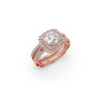 Round Solitaire Stackable Ring with Diamond Shoulders