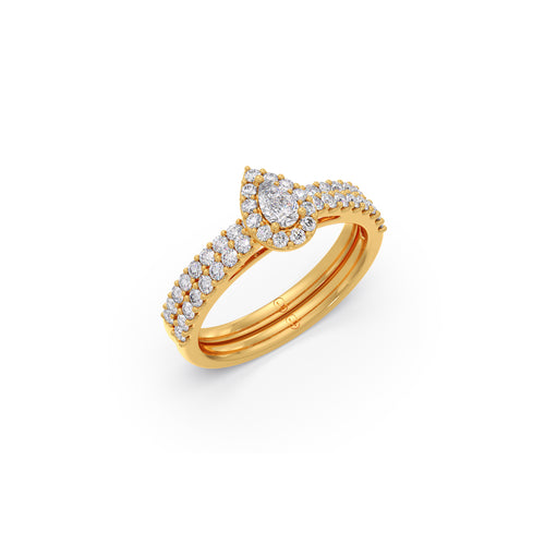 Pear Shape Diamond Accent Stackable Ring
