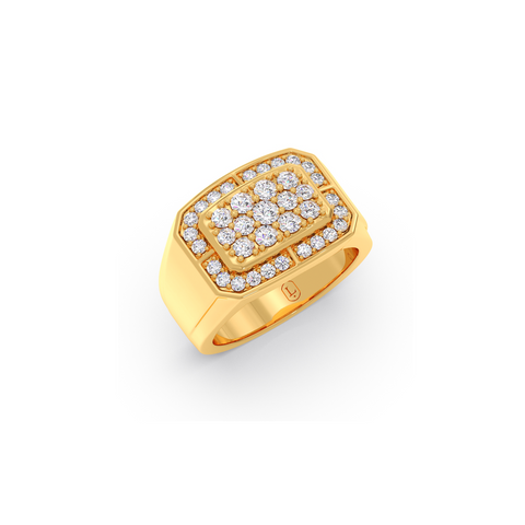 Round Cluster Men's Diamond Ring