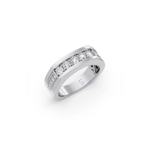 Men's Modern Round Diamond Band