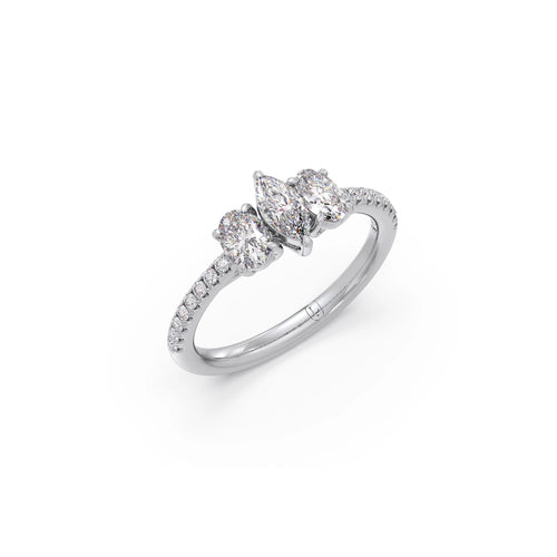 Trilogy Marquise & Oval with Round Diamond Ring