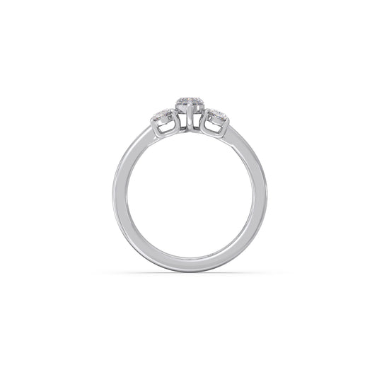 Elegant Marquise & Oval Cut Diamond Trilogy Ring