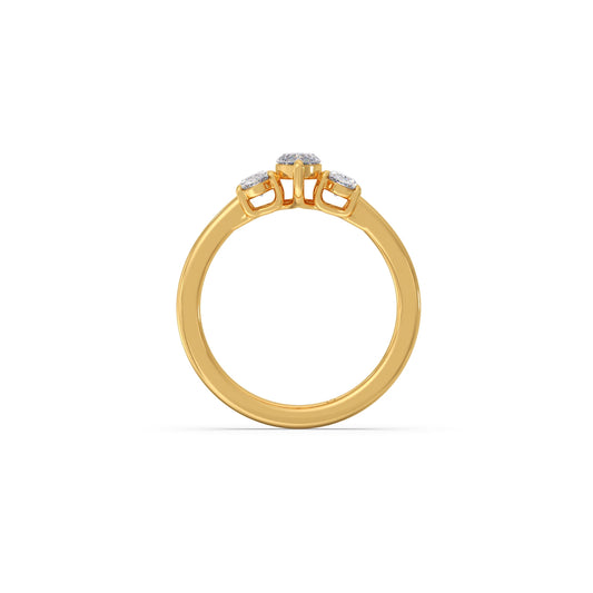 Elegant Marquise & Oval Cut Diamond Trilogy Ring