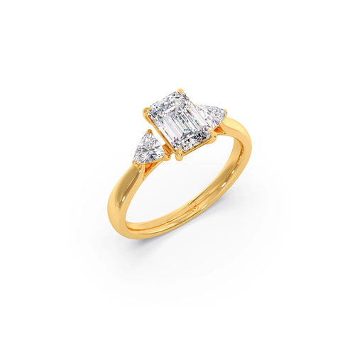 Trilogy Emerald and Trillion Diamond Ring