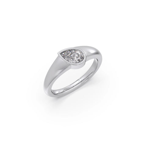 Bezel Set Pear Diamond Ring