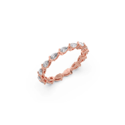 Half Bezel Pear Diamond Ring