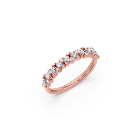 Marquise & Round Half Eternity Diamond Ring