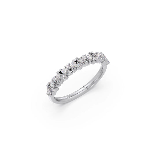 Marquise & Round Half Eternity Diamond Ring