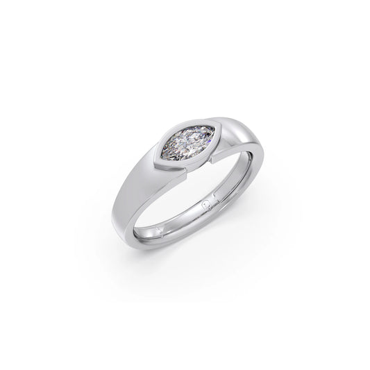 0.51ct Marquise Bezel Diamond Ring