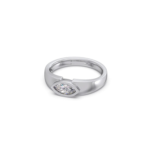 0.51ct Marquise Bezel Diamond Ring