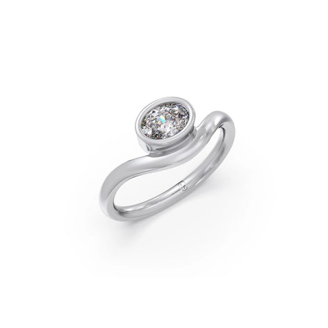 0.72ct Oval Bezel Diamond Ring