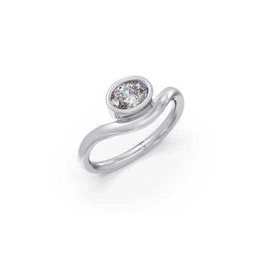 0.72ct Oval Bezel Diamond Ring