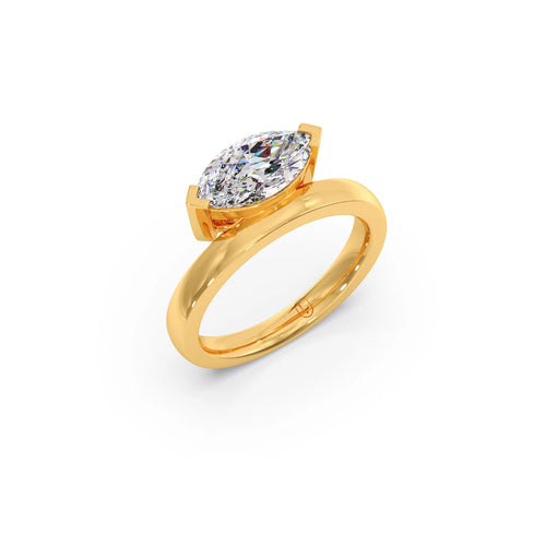 Bezel Set Marquise Shape Diamond Ring
