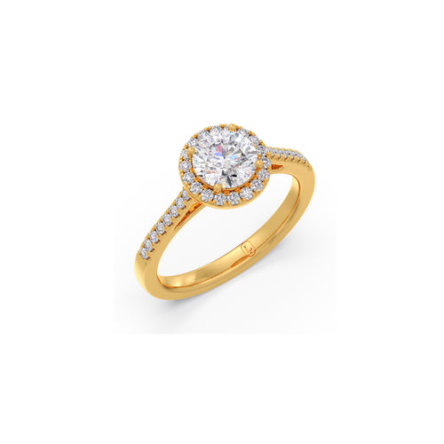 Classic Round Diamond Ring with Side Stones
