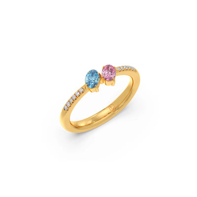 Diamond & Gemstone Toi et Moi Ring