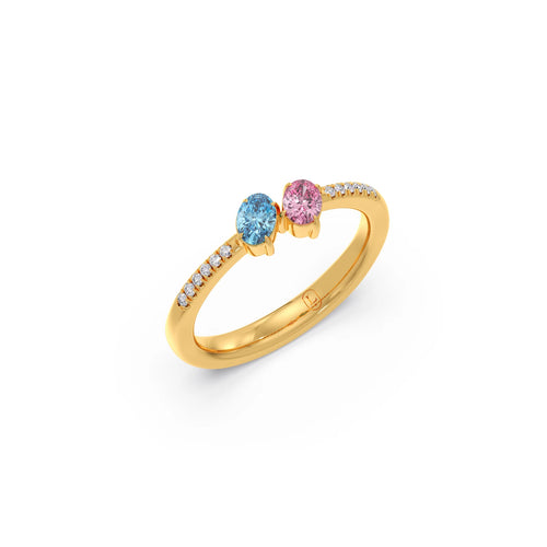 Diamond & Gemstone Toi et Moi Ring