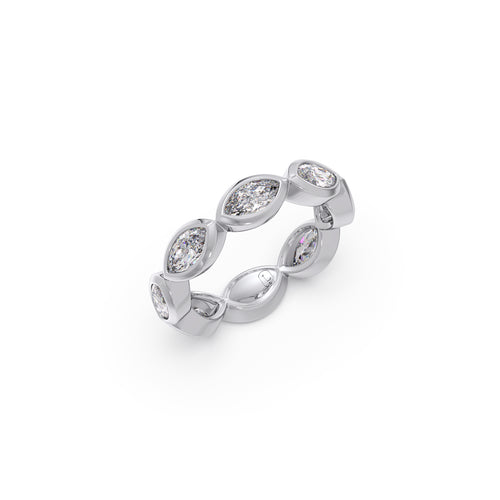 Marquise Diamond Bezel Set Eternity Band