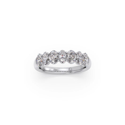 Brilliant Oval Cut Prong Set Diamond Ring - White