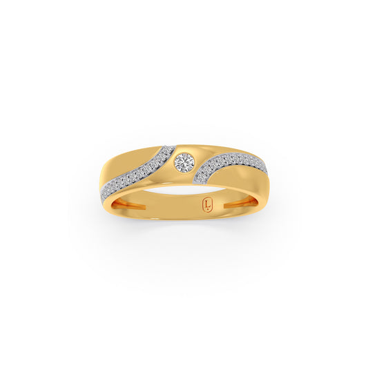 Horizon Sparkle Diamond Mens Ring - Yellow
